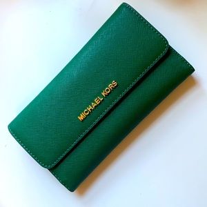 Michael Kors Green Leather Wallet